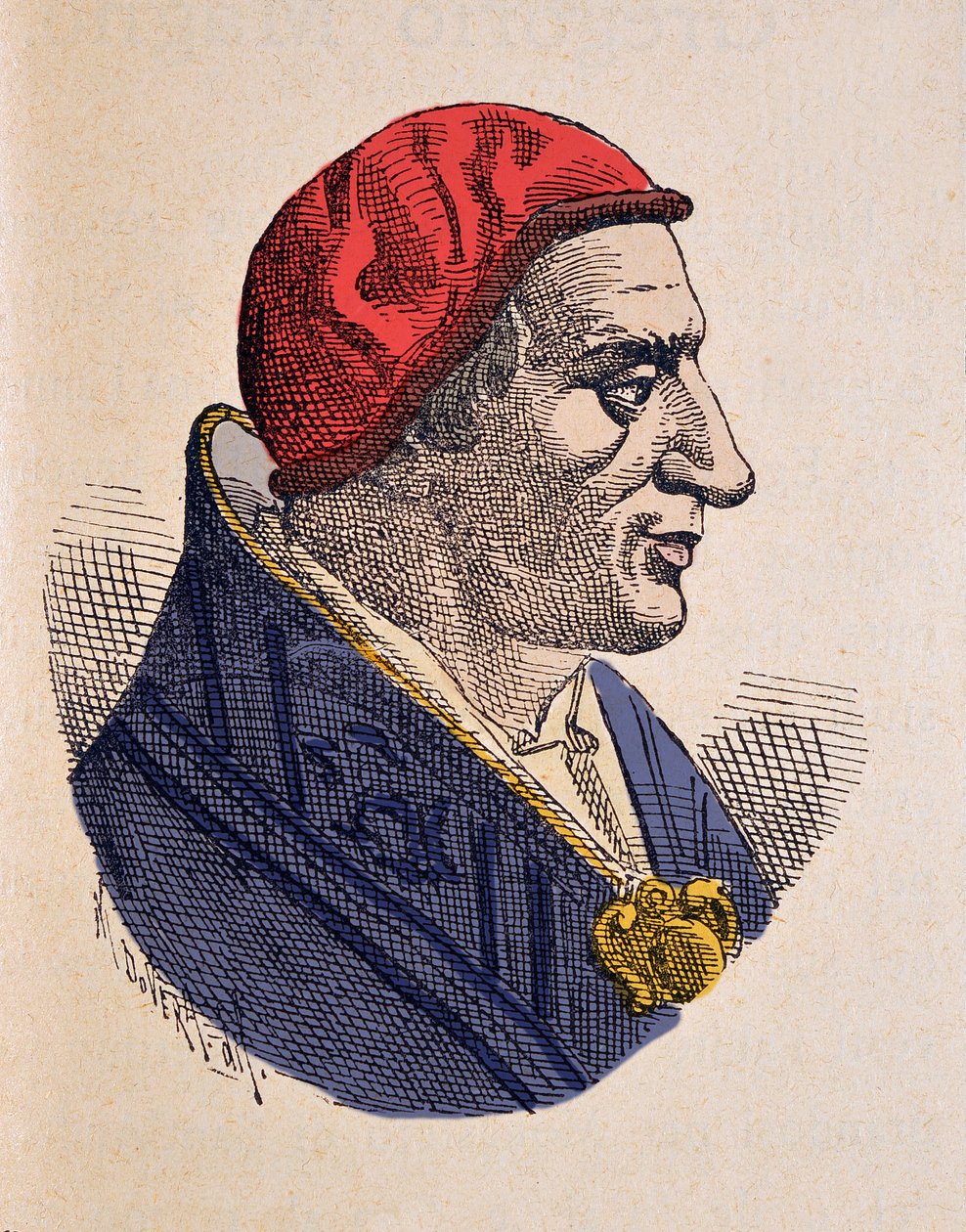 Portrett av paven Benoit Ier (benedict, Benedetto eller Benedictus) (575-579) av Italian School