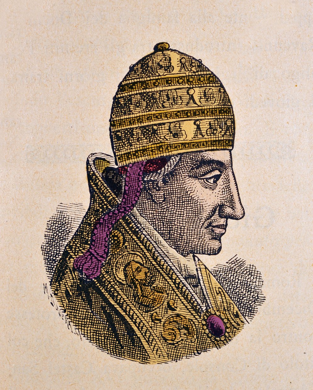 Portrett av paven Benoit VII (benedetto, Benedikt eller Benedictus) (974-983) av Italian School