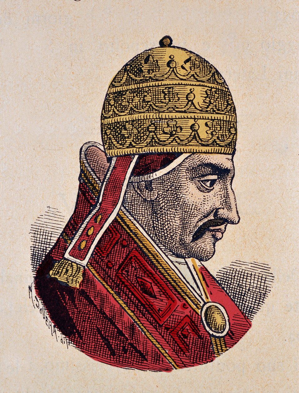 Portrett av pave Benoit VI (benedetto, Benedict eller Benedictus) (973-974) av Italian School