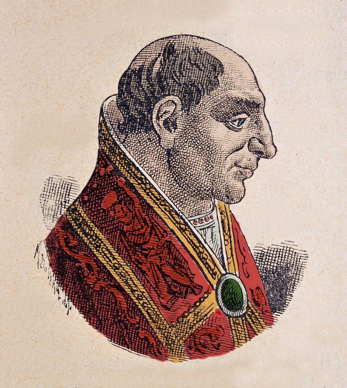 Portrett av paven Benoit V (benedetto, Benedict eller Benedictus) (964) av Italian School