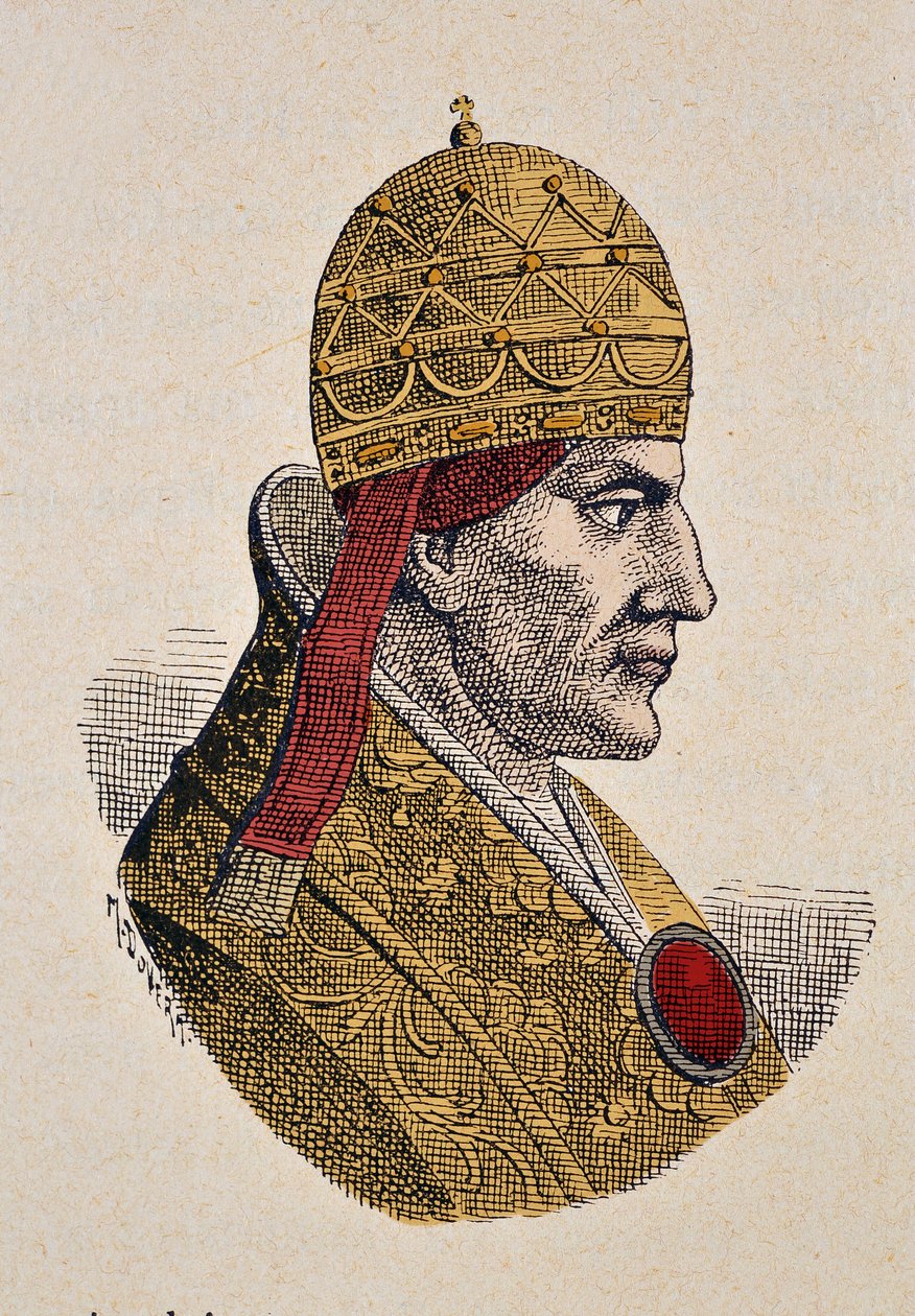 Portrett av pave Celestine III (1191-1198) av Italian School