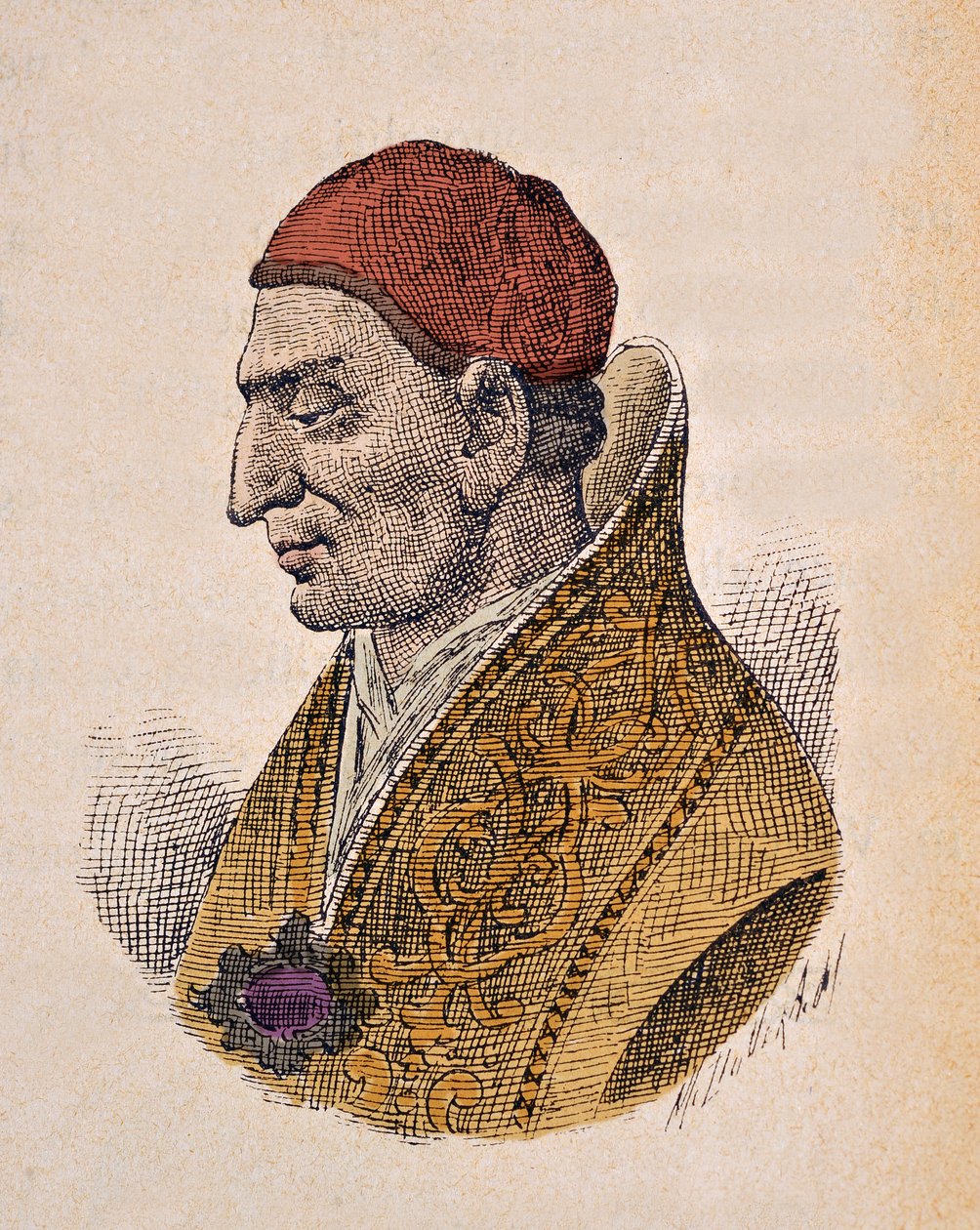 Portrett av paven Constantin Ier (Konstantin I eller Constantinus eller Costantino) (708-715) av Italian School