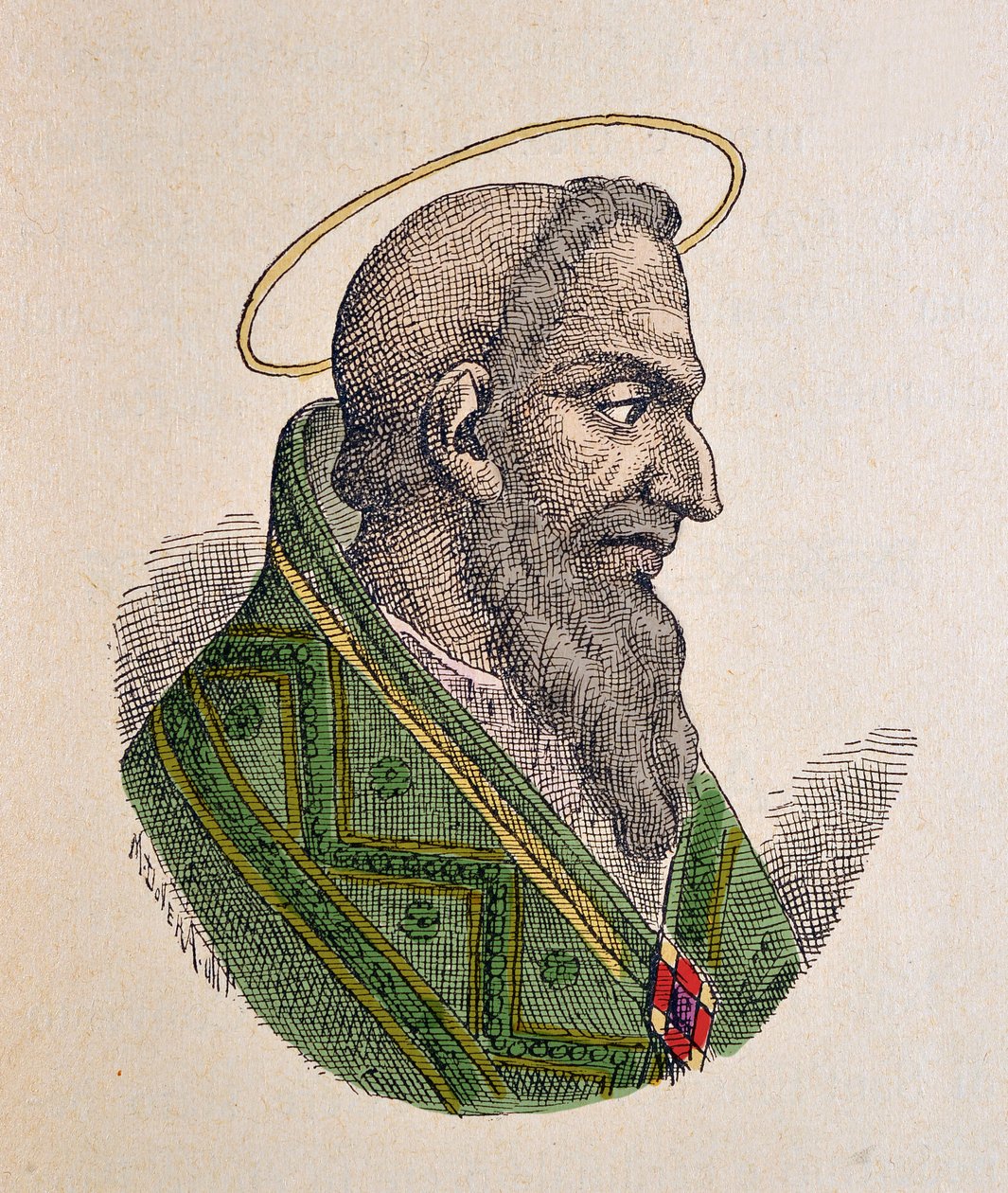Portrett av paven Eugene Ier (Eugenius I eller Eugenio) (654-657) av Italian School