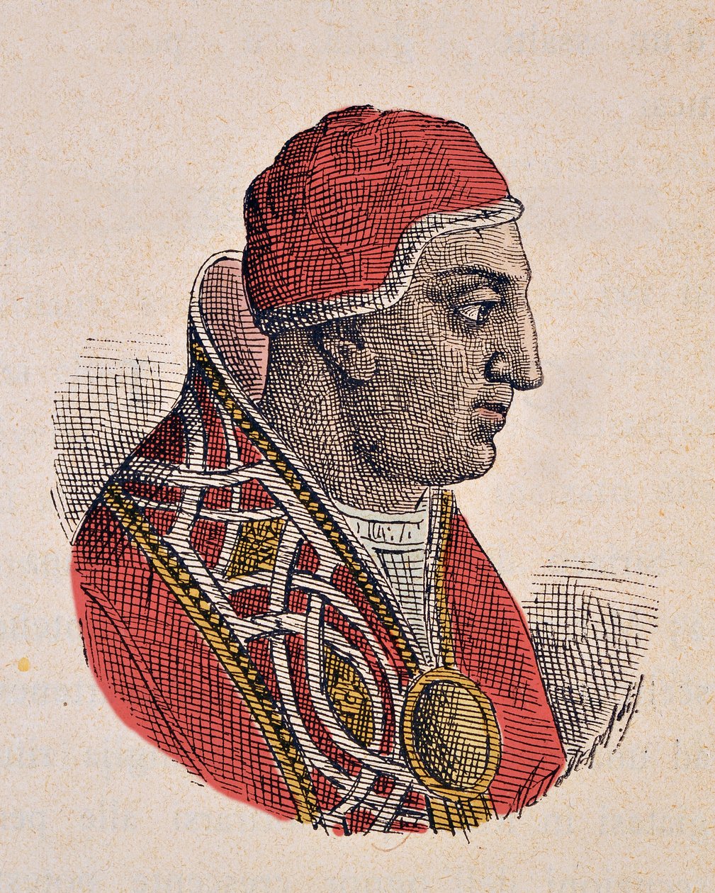 Portrett av paven Gregoire II (Gregorio eller Gregorius) (715-731) av Italian School