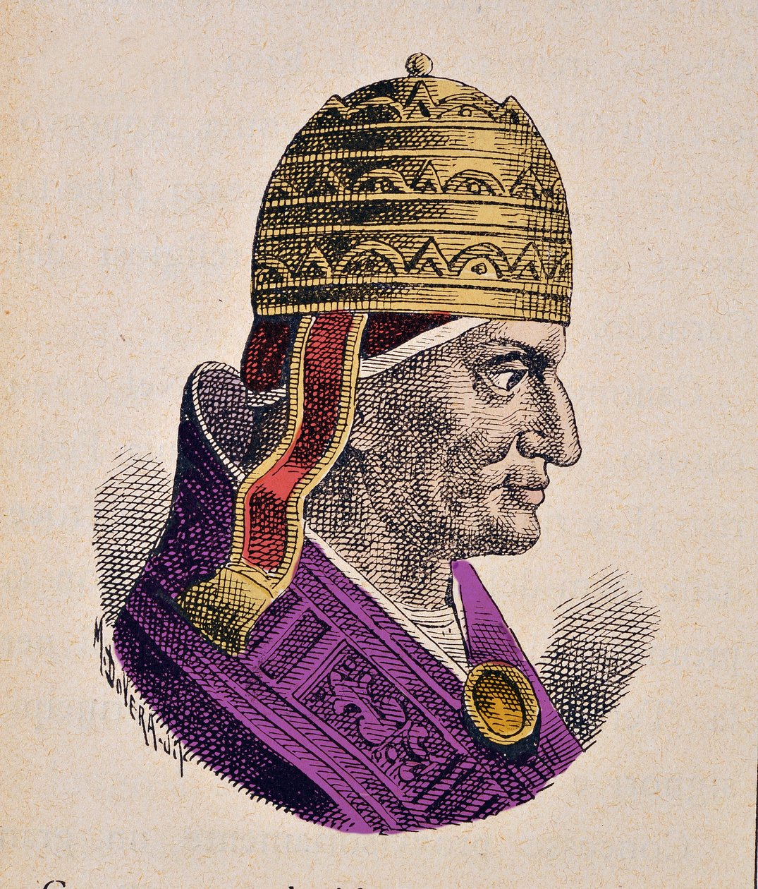 Portrett av paven Gregoire IX (Gregorio, Gregorius eller Gregory) (1227-1241) av Italian School