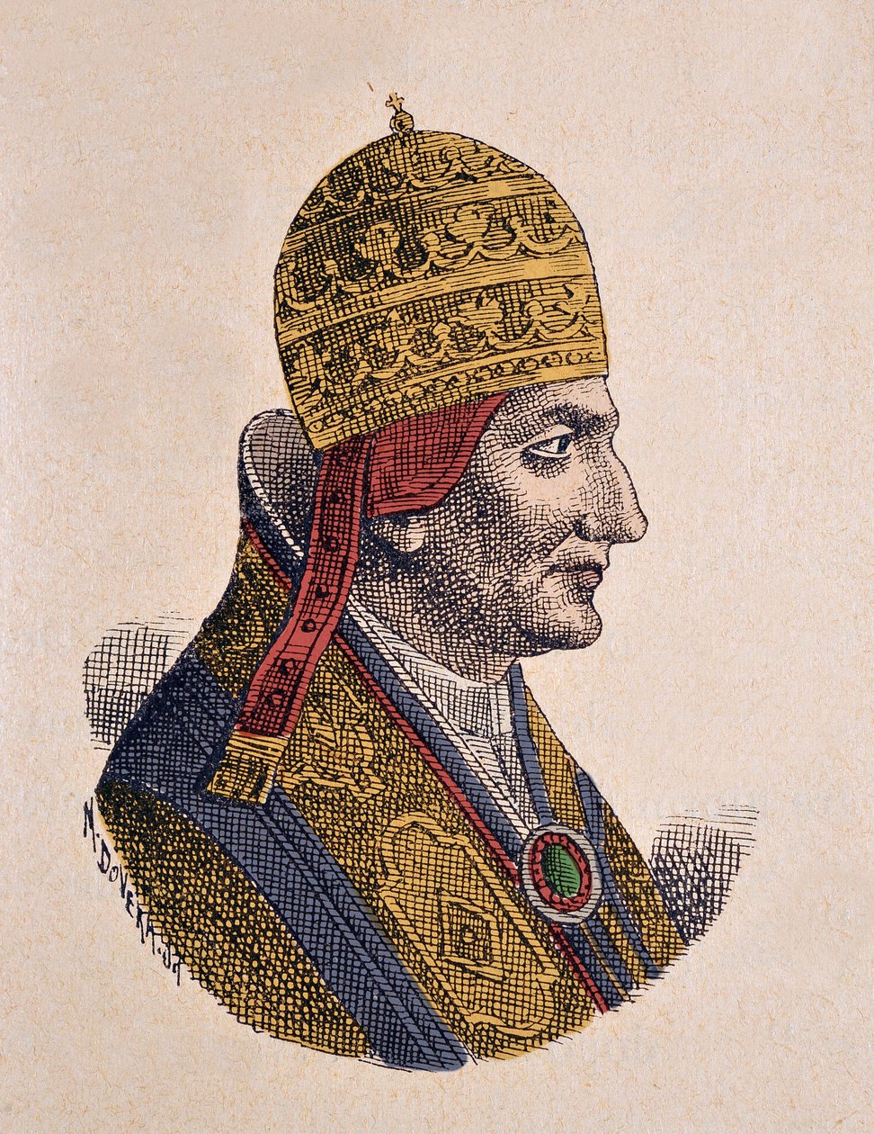 Portrett av paven Gregoire VIII (Gregorio, Gregorius eller Gregory) (1187) av Italian School