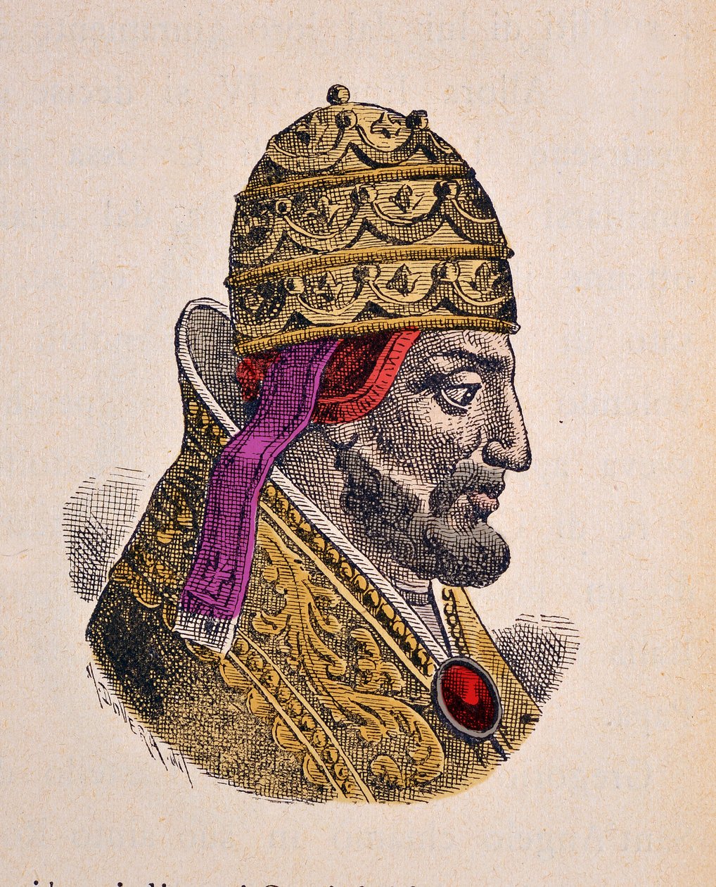 Portrett av paven Gregoire VII (Gregorio, Gregorius eller Gregory) (1073-1085) av Italian School