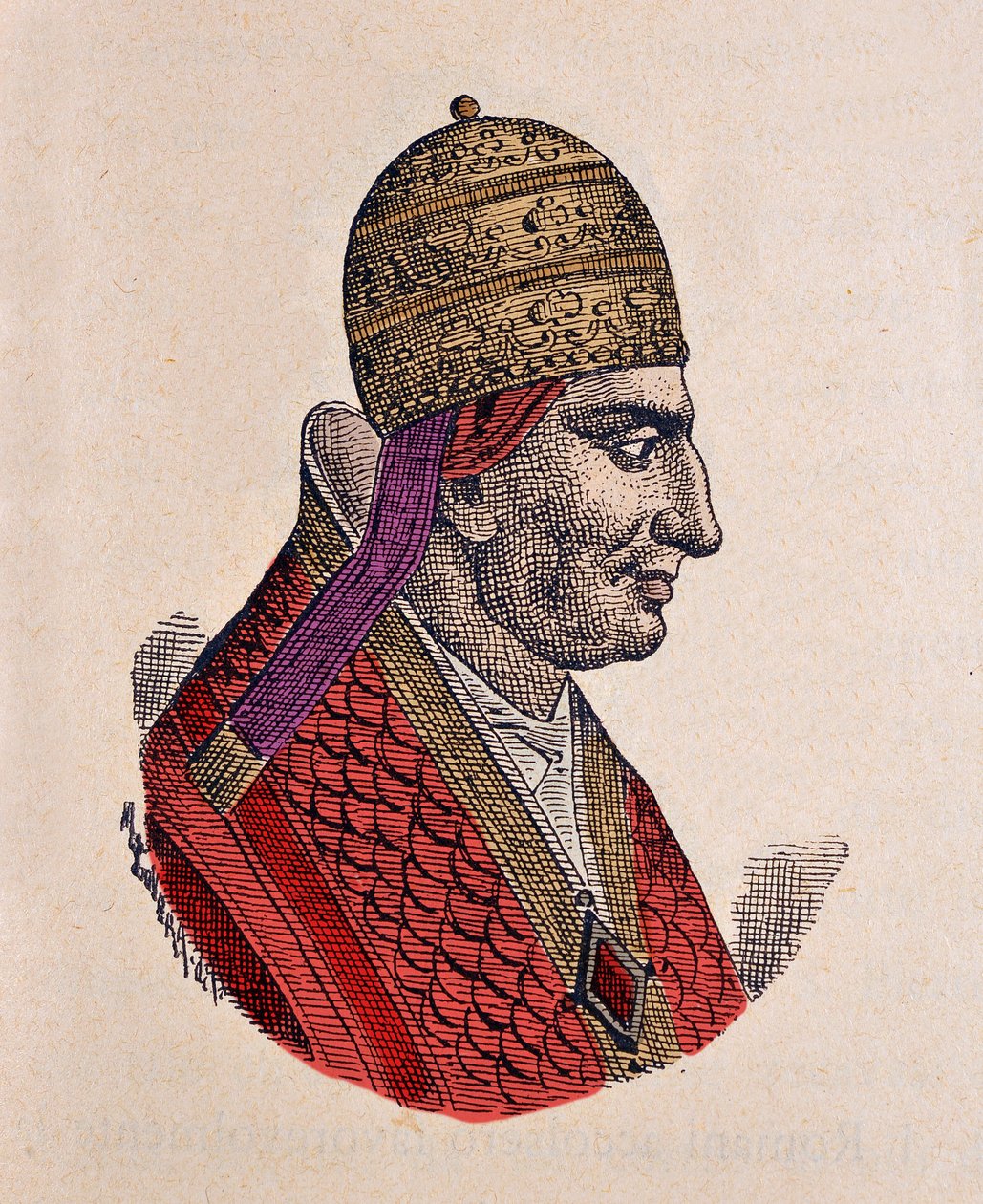 Portrett av paven Gregoire VI (Gregorio, Gregorius eller Gregory) (1045-1046) av Italian School
