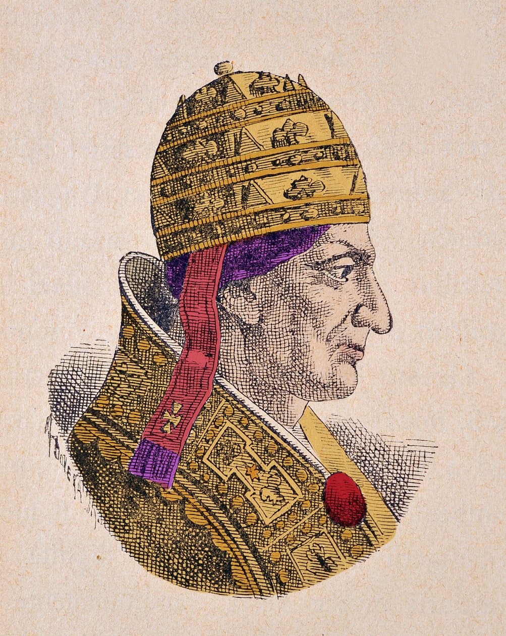 Portrett av paven Gregoire X (Gregorio, Gregorius eller Gregory) (1271-1276) av Italian School