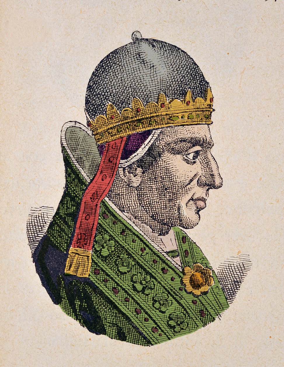 Portrett av paven Gregoire X (Gregorio, Gregorius eller Gregory) (1276) av Italian School