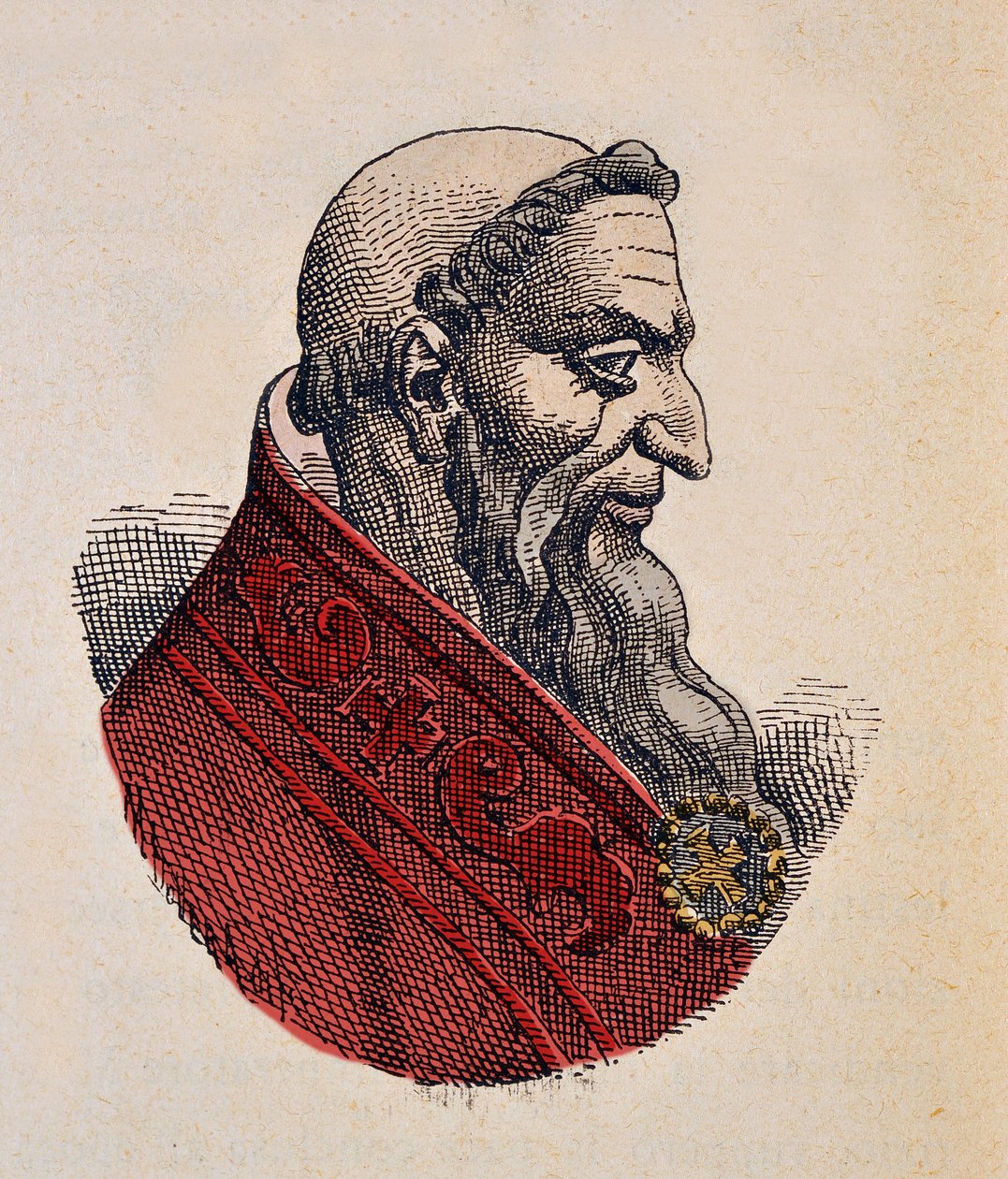 Portrett av paven Honorius Ier (Onorio) (625-638) av Italian School