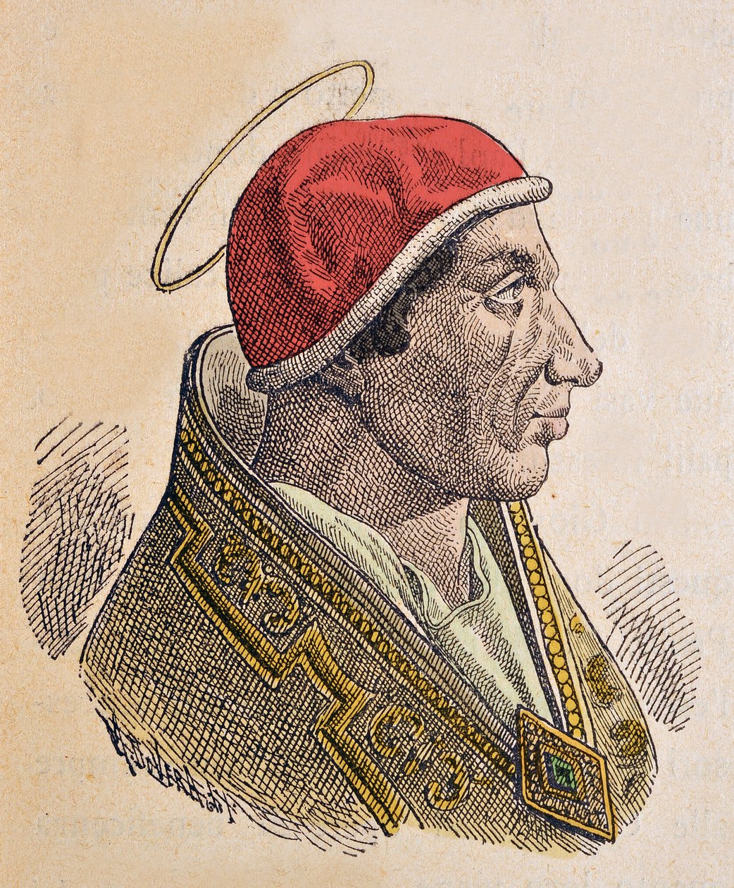 Portrett av paven Hormisdas (Ormisda) (514-523) av Italian School