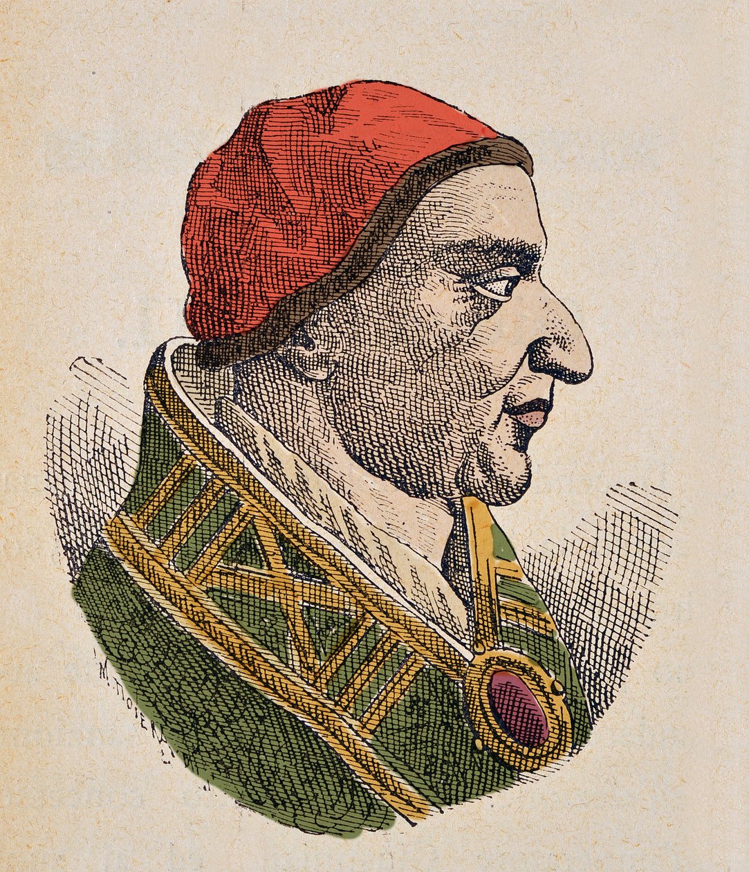 Portrett av pave Johannes III (Giovanni eller Ioannes) (561-574) av Italian School