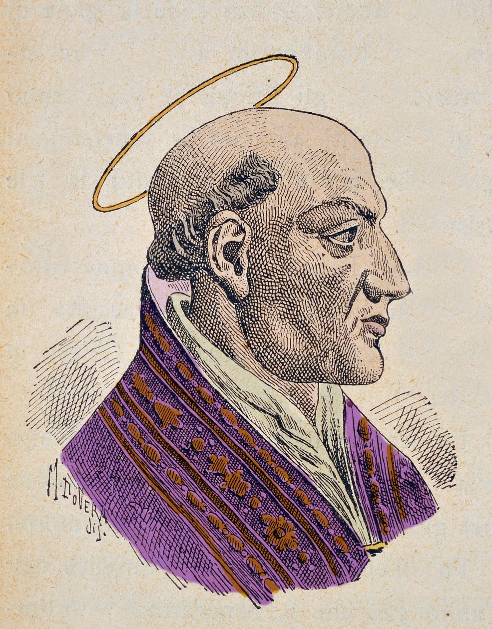 Portrett av pave Johannes I (Giovanni I, John, Ioannes) (523-526) av Italian School