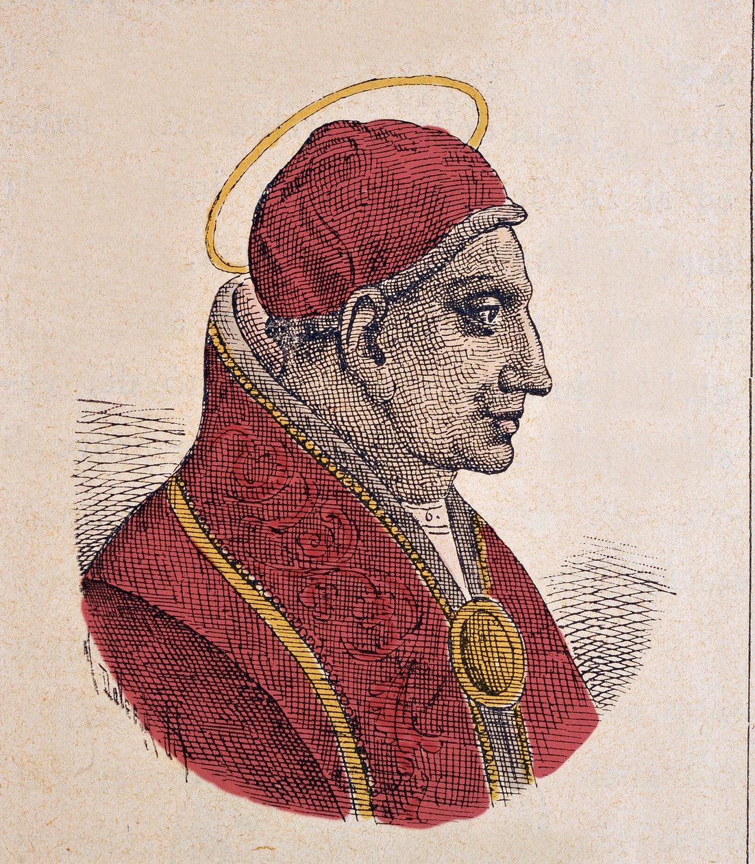 Portrett av pave Johannes VI (Giovanni eller Ioannes) (701-705) av Italian School