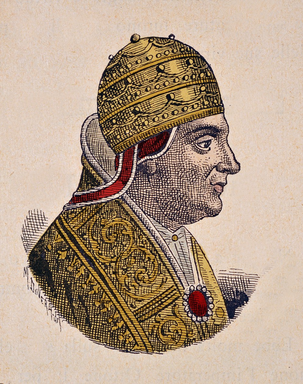 Portrett av pave Johannes XIII (Giovanni, Ioannes) (965-972) av Italian School