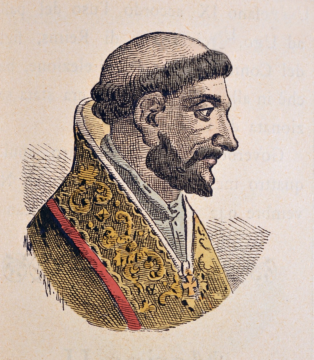 Portrett av paven Jean XI (Giovanni, Ioannes) (931-935) av Italian School