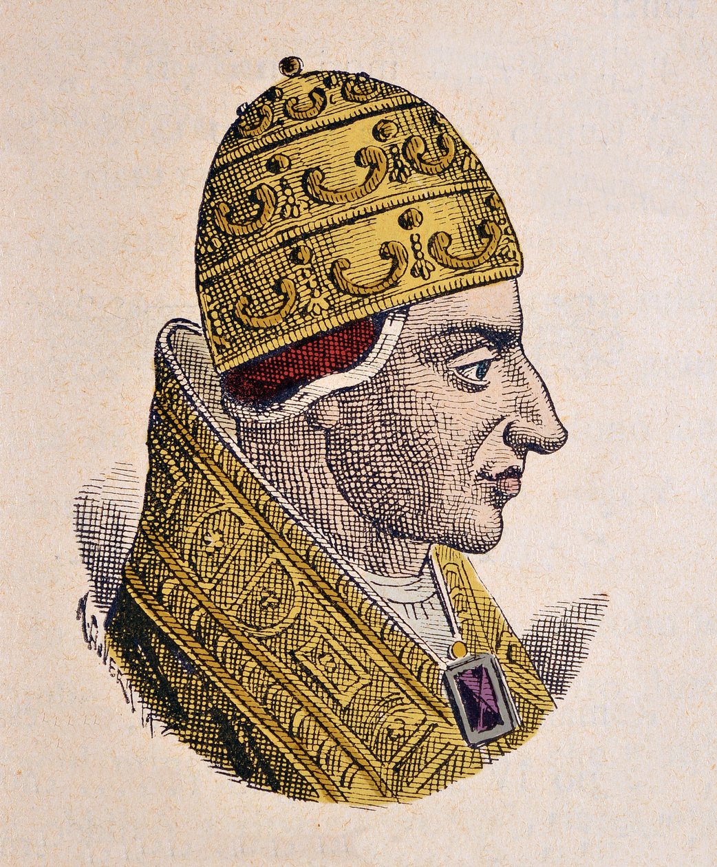 Portrett av pave Johannes XVII (Giovanni, Ioannes) (1003) av Italian School