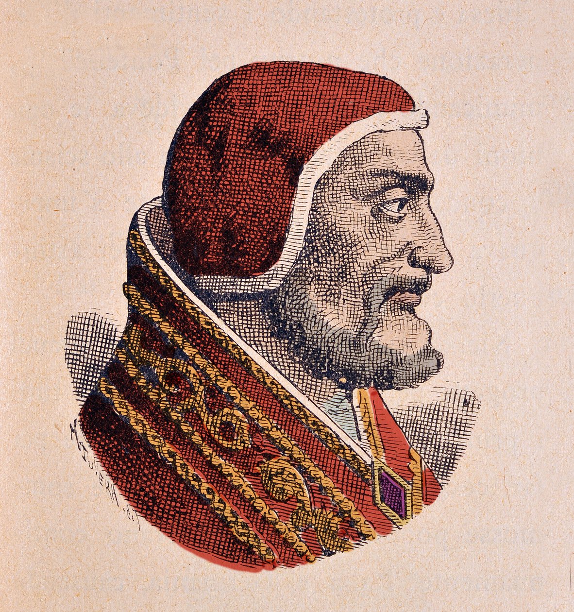 Portrait of the Pope Jean XXI (Giovanni, Ioannes) (1276-1277)) av Italian School