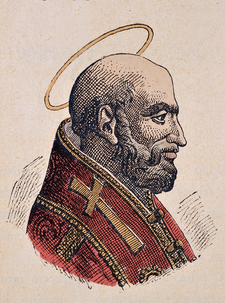 Portrett av paven Jules Ier (Julius I eller Iulius eller Giulio) (337-352) av Italian School