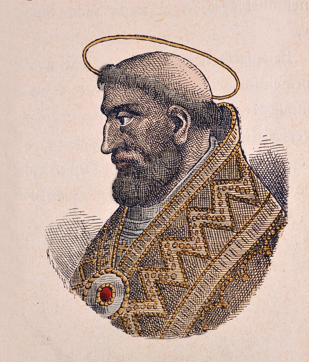 Portrett av pave Leon II (Leone eller Leo) (682-683) av Italian School