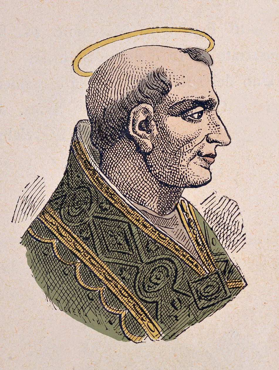 Portrett av paven Leon Ier le Grand (Leo, Leone magno eller magnus) (440-461) av Italian School