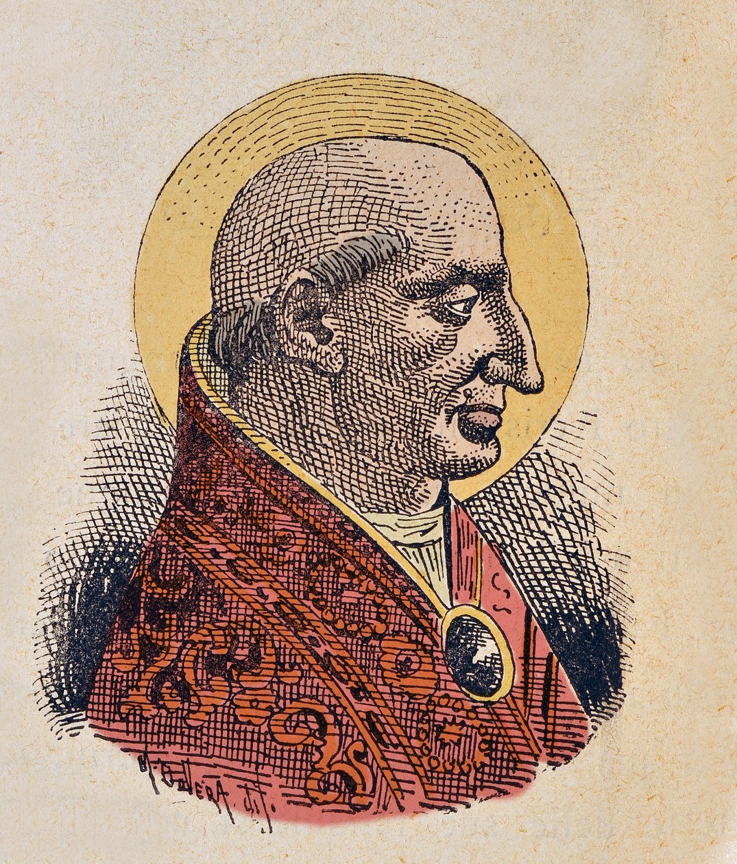 Portrett av paven Lucius Ier (Lucio I) (253-254) av Italian School