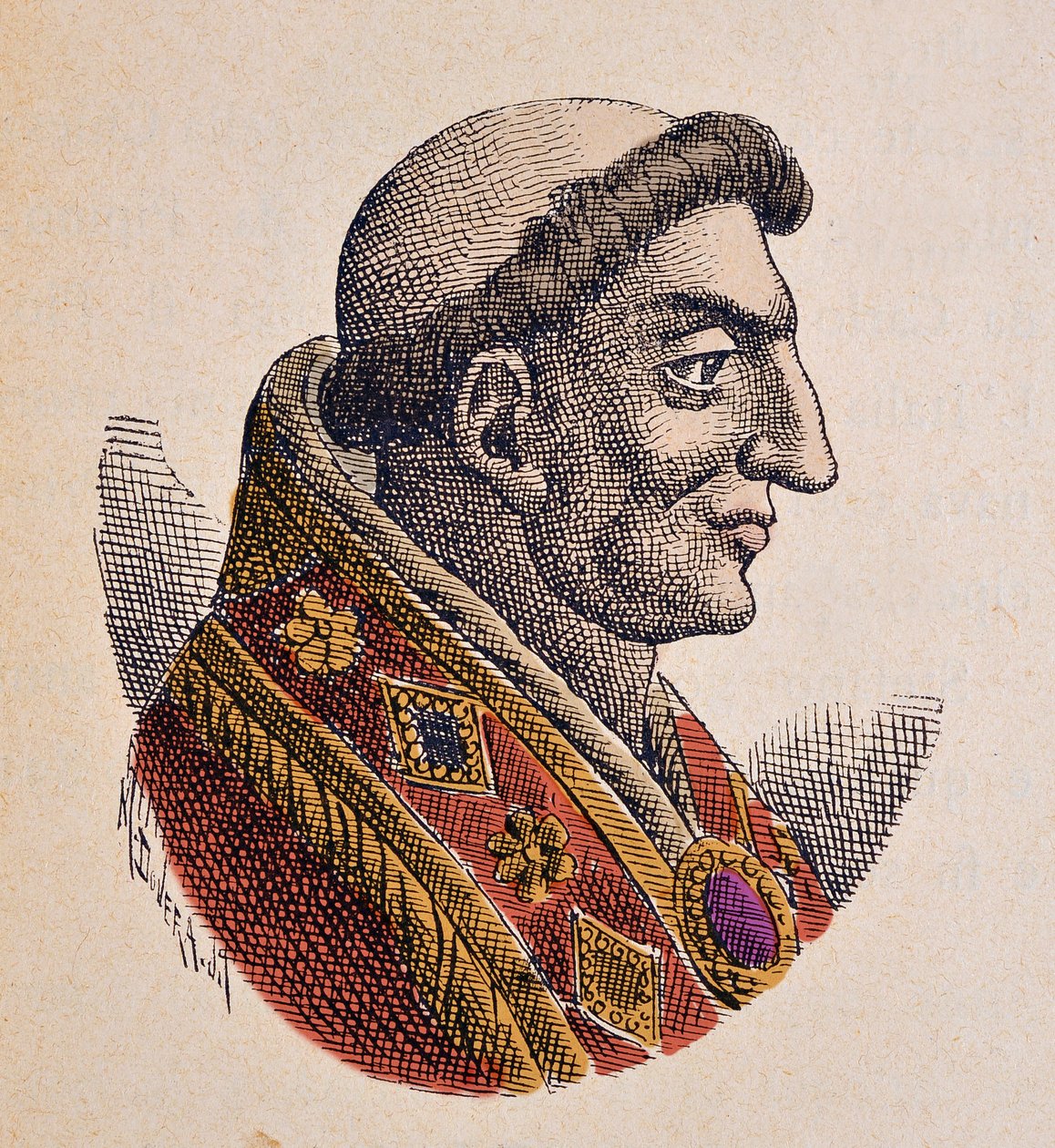 Portrett av paven Marin Ier (Marinus, Marino) (882-884) av Italian School