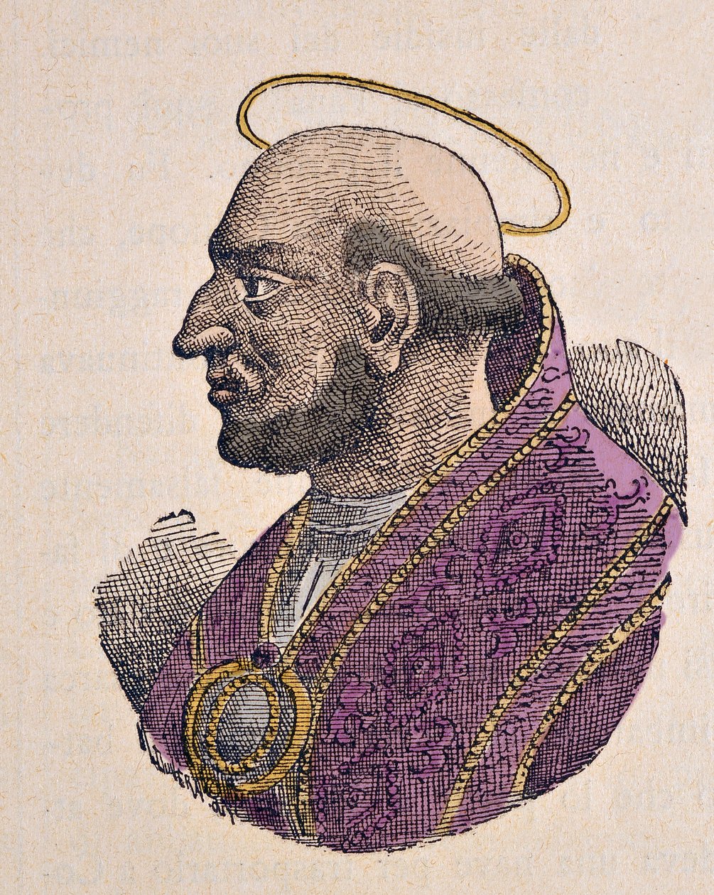 Portrett av paven Martin Ier (Martinus I eller Martino) (649-655) av Italian School