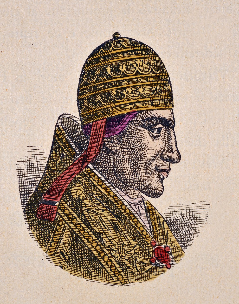 Portrett av paven Nicolas II (Nicola, Nicholas eller Nicolo eller Niccolo eller Nicolaus) (1058-1061) av Italian School