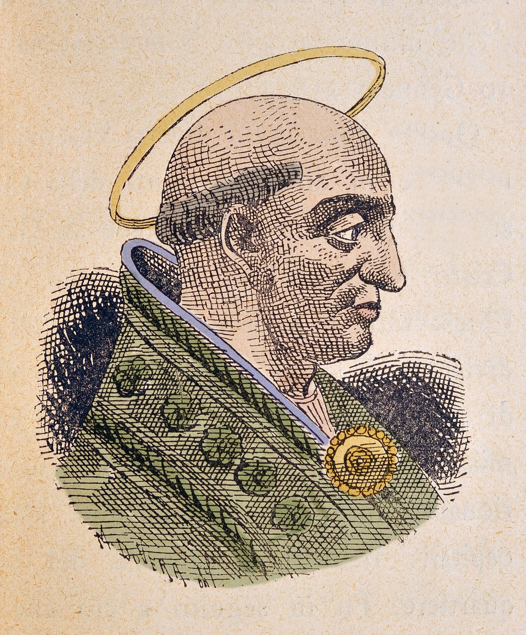 Portrett av pave Pontius (eller Pontian eller Pontianus eller Ponziano) (230-235) av Italian School