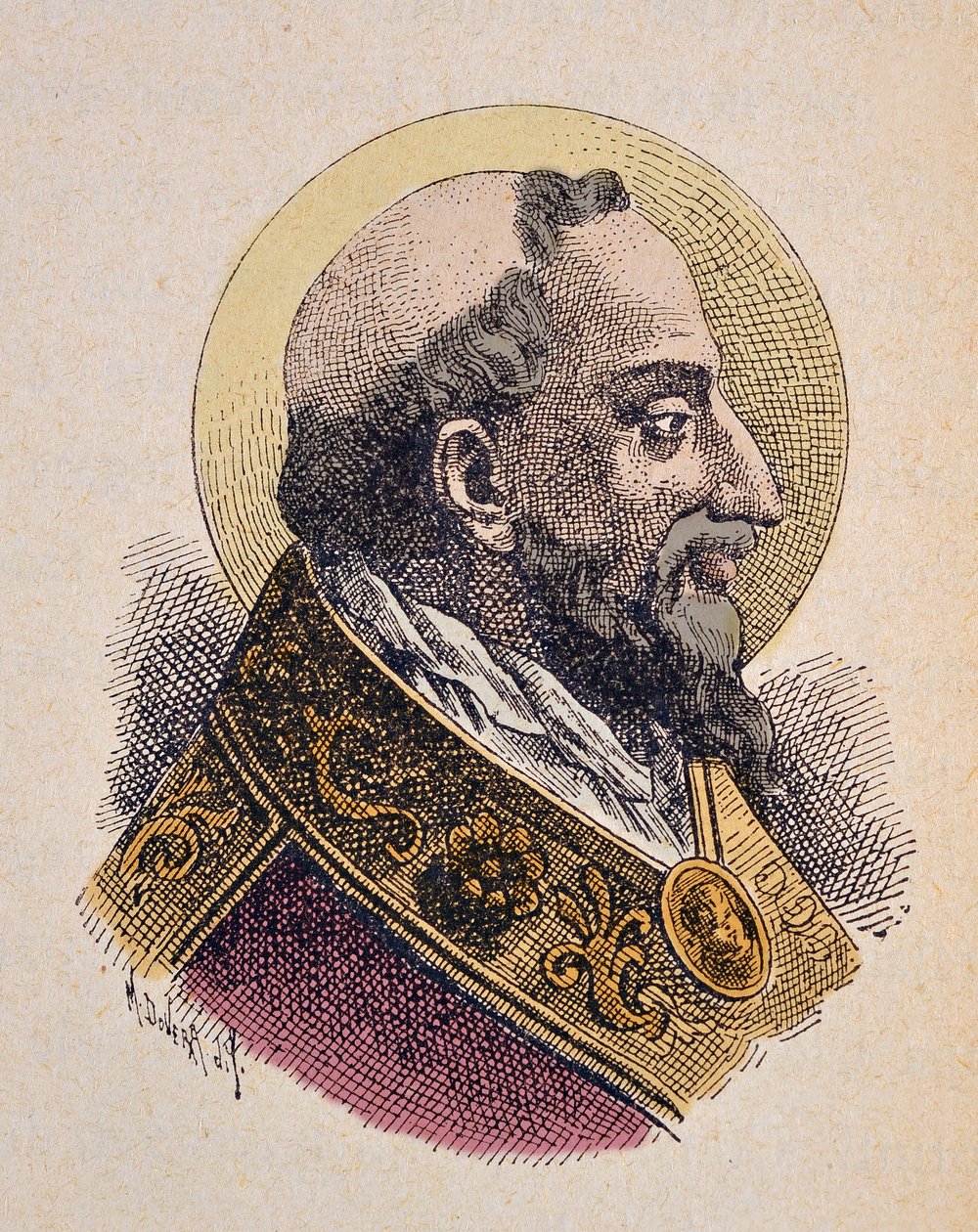 Portrett av paven Saint Clement (San Clemente eller Clemens) Ier (88-97) av Italian School