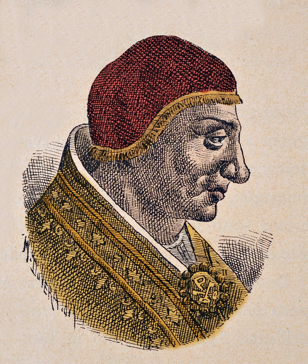 Portrett av paven Serge II (Sergius, Sergio) (844-847) av Italian School