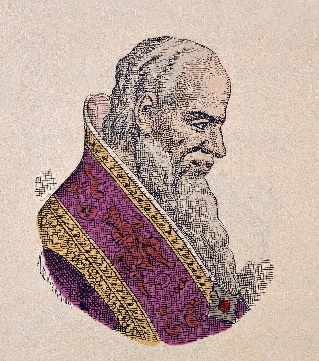 Portrait of the Pope Serge IV (Sergius, Sergio) (1009-1012) av Italian School