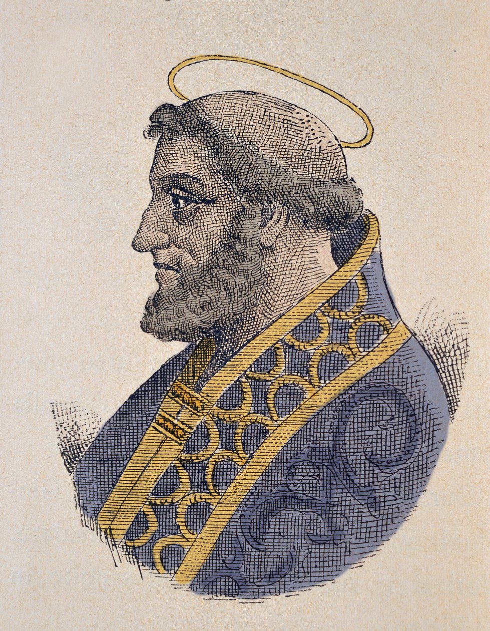 Portrett av paven Serge Ier (Sergius eller Sergio I) (687-701) av Italian School