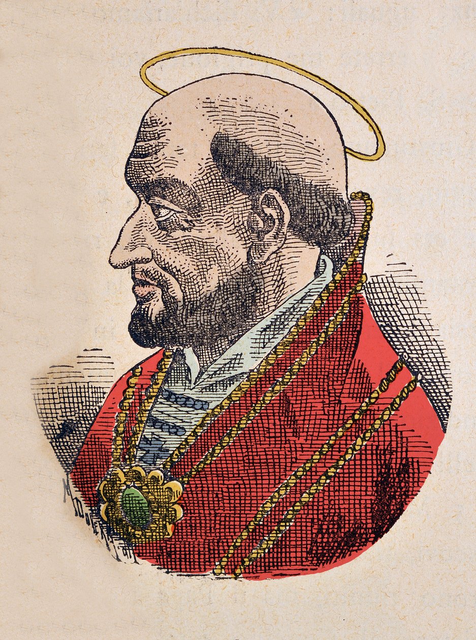 Portrett av paven Silvere (Silverius eller Silverio) (535-536) av Italian School