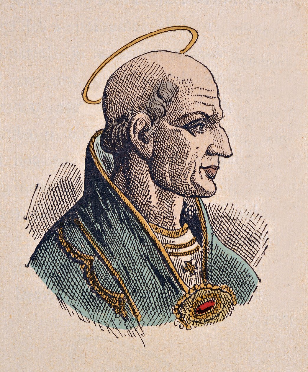 Portrett av paven Simple (Simplicius eller Simplicio) (468-483) av Italian School