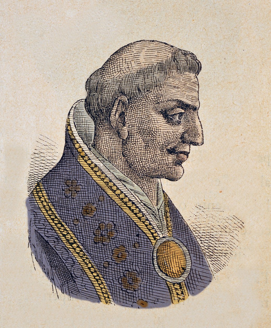 Portrett av pave Sisinnius (708) av Italian School