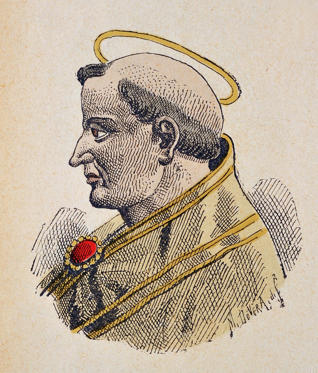 Portrett av paven Sixte III (Sixtus, Sisto eller Xystus) (432-440) av Italian School