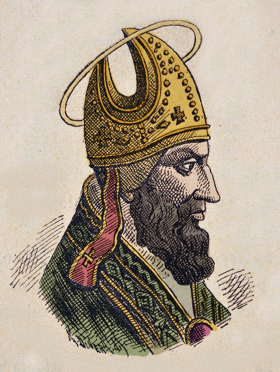 Portrett av paven Sylvestre Ier (Silvestre eller Sylvester eller Silvestro) (314-335) av Italian School