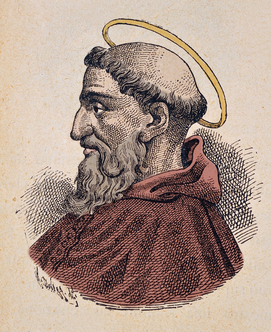 Portrett av paven Telesphorus (125-136/138) av Italian School