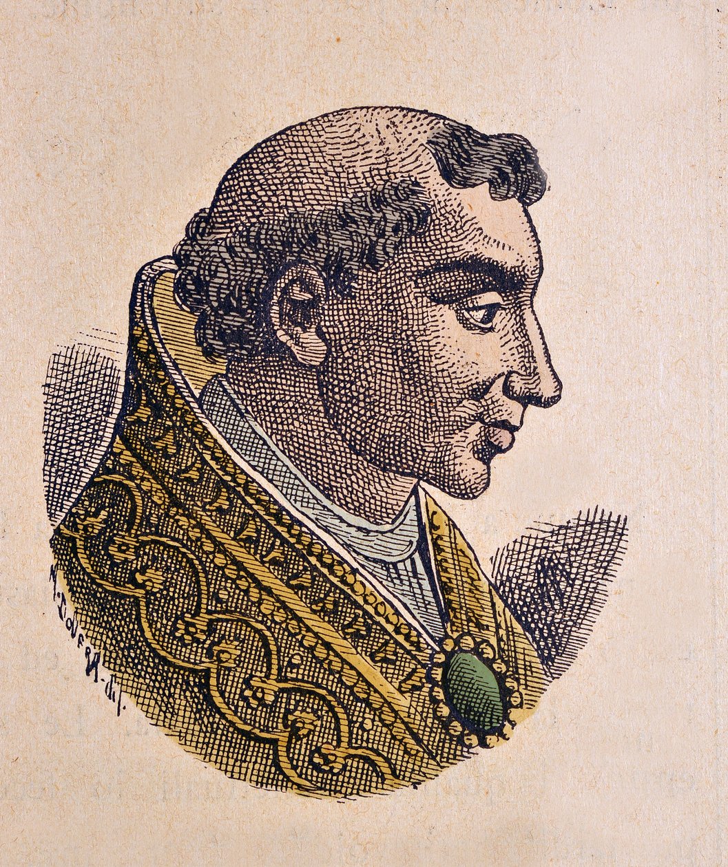 Portrett av paven Theodore II (Theodorus eller Teodoro) (897) av Italian School