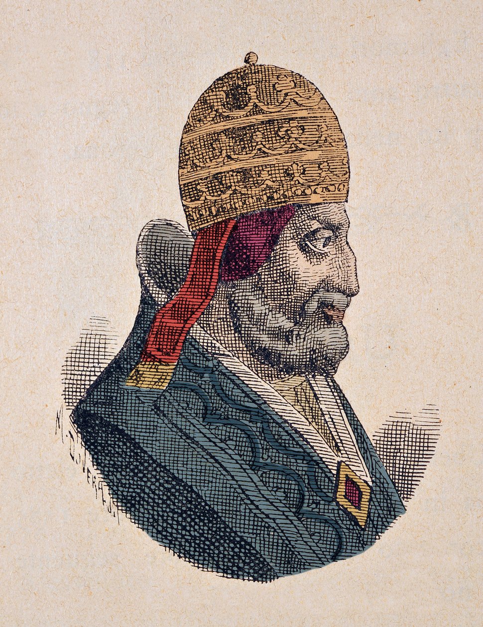 Portrett av paven Urbain III (Urban eller Urbanus eller Urbano) (1185-1187) av Italian School