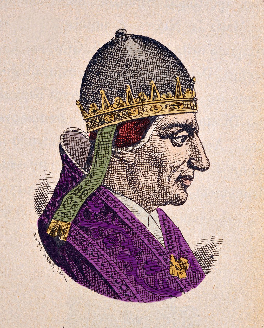 Portrett av paven Urbain V (Urban eller Urbanus eller Urbano) (1362-1370) av Italian School