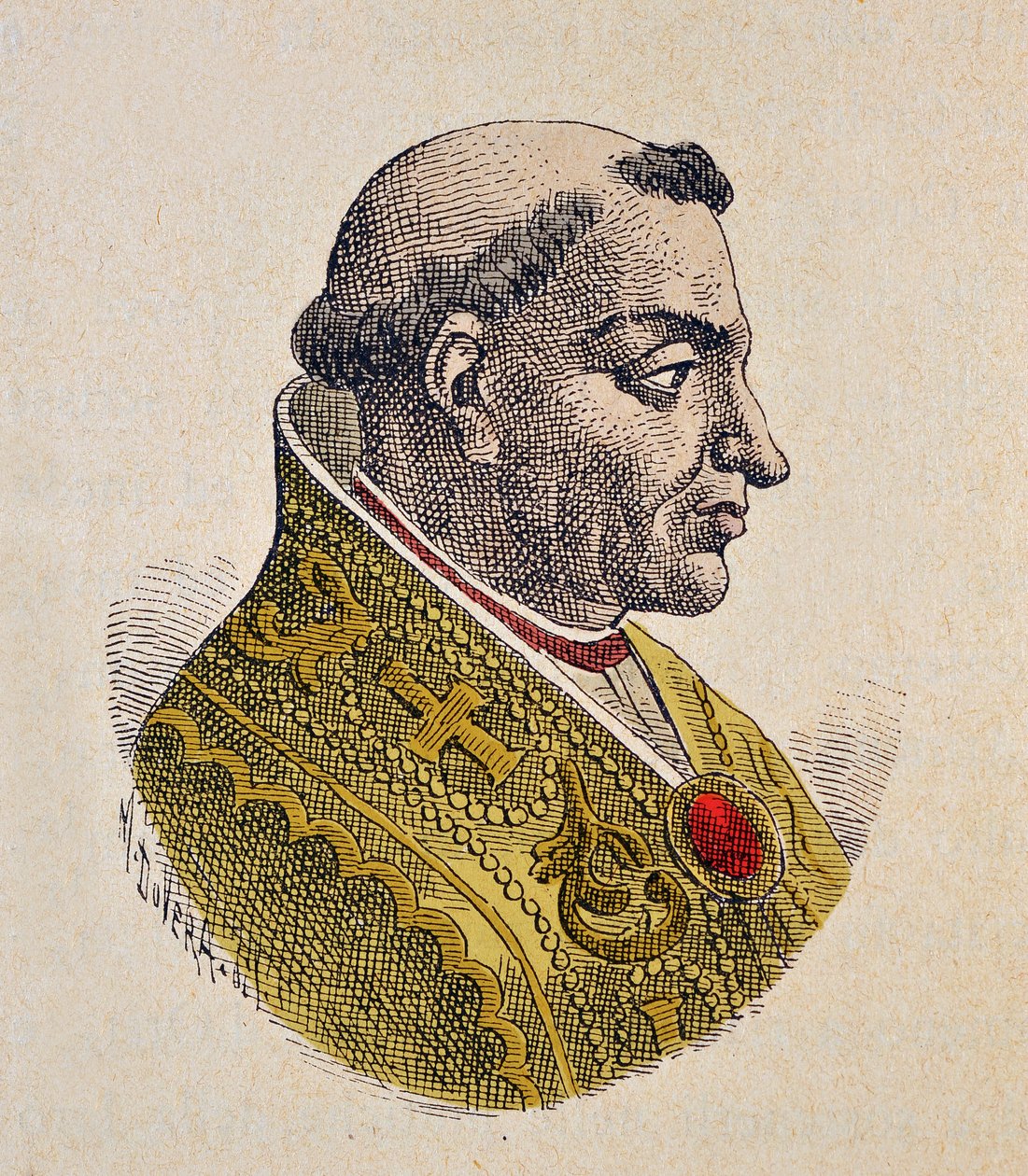 Portrett av paven Valentin (Valentino, Valentine eller Valentinus) (827) av Italian School