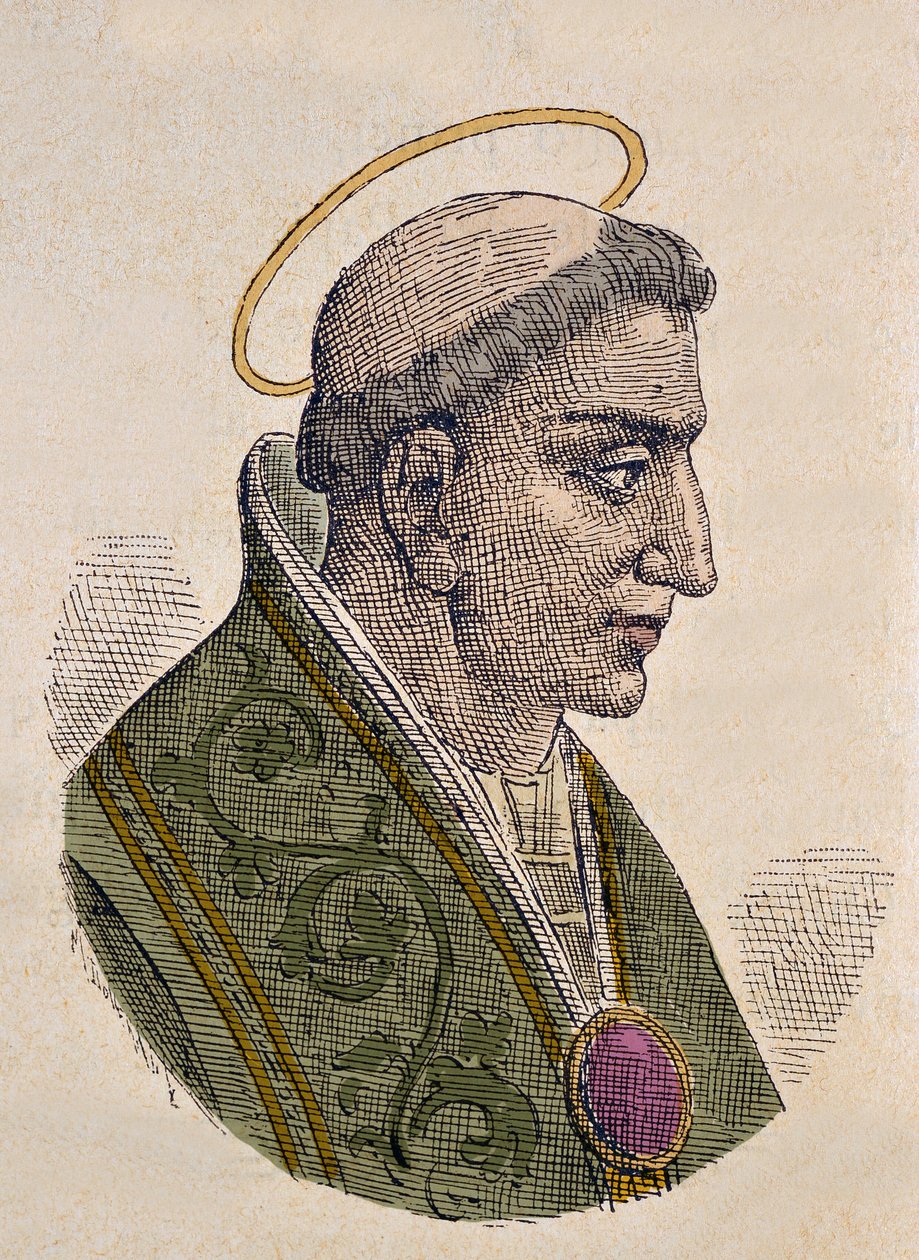 Portrett av paven Zacharie (Zachary eller Zacharias eller Zaccaria) (741-752) av Italian School