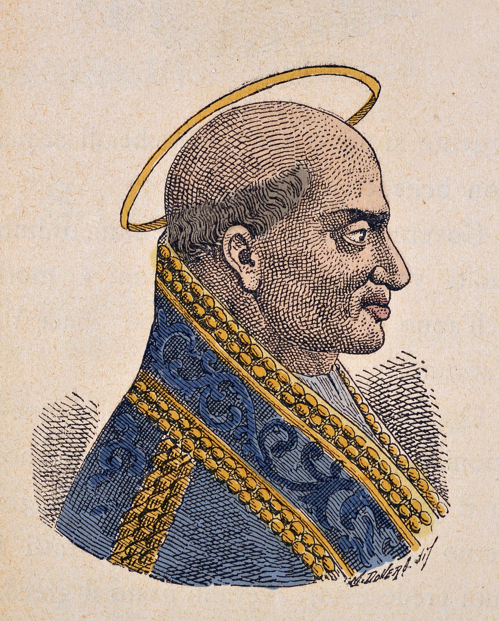 Portrett av paven Zephyrin (Zephyrinus eller Zefirino eller Zefferino) (199-217) av Italian School