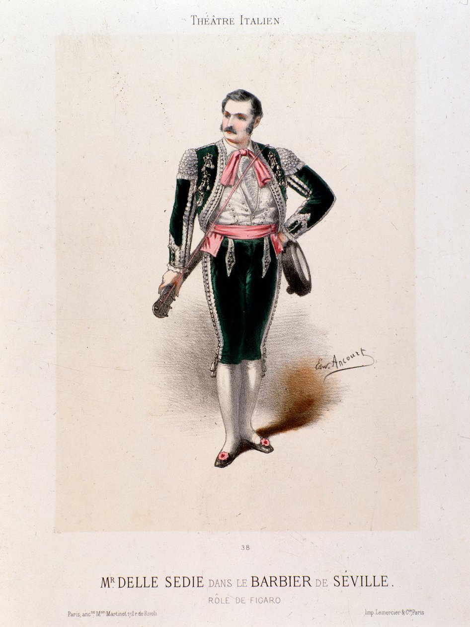 Portrett av sangeren Enrico delle Sedia i 