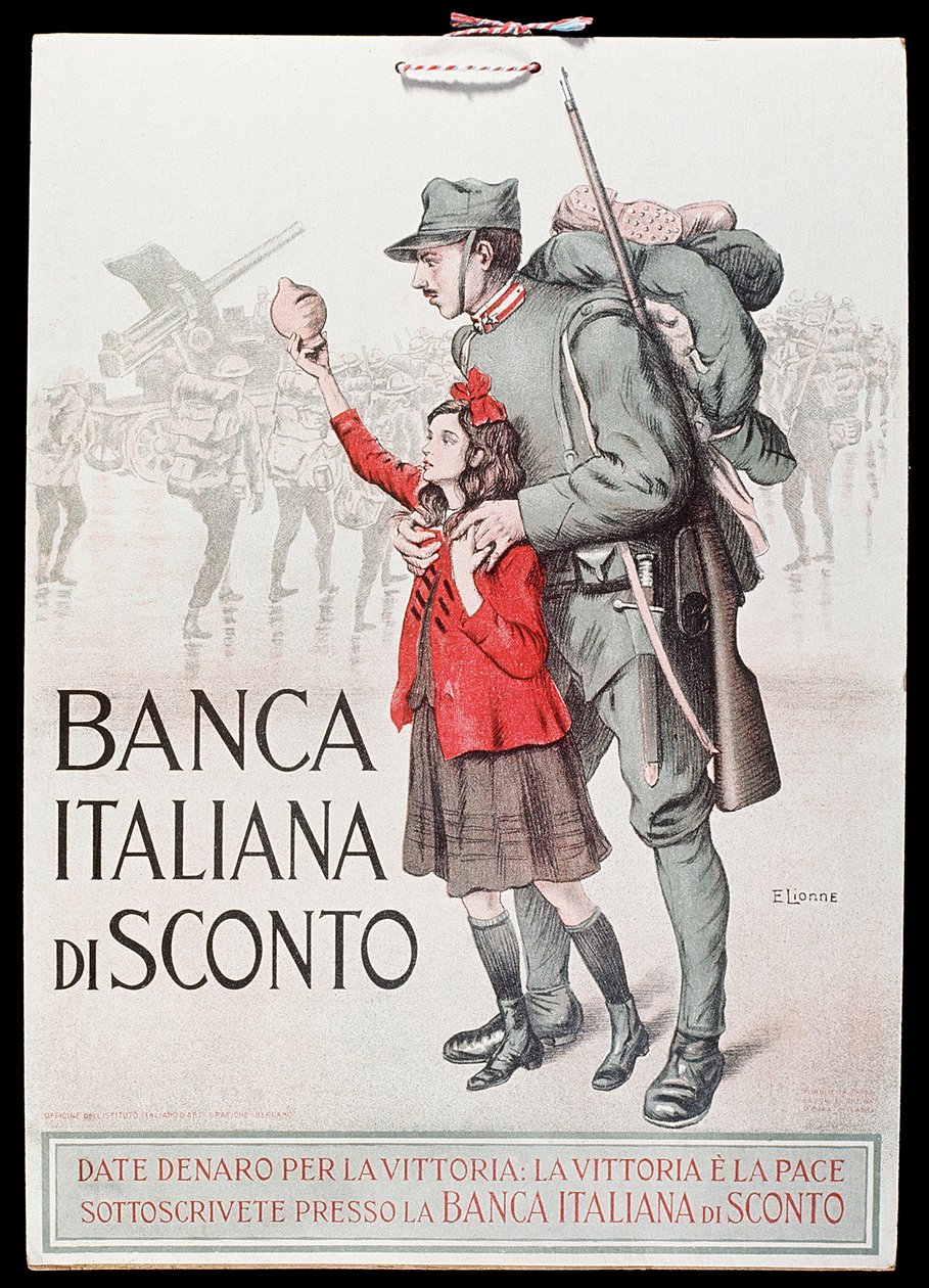 Postkort fra den italienske rabattbanken, 1917-18 av Italian School