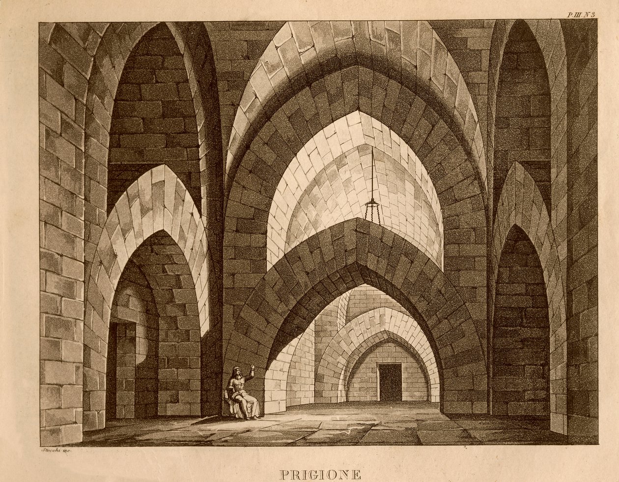 Prison, scenografi for akt 1 av 